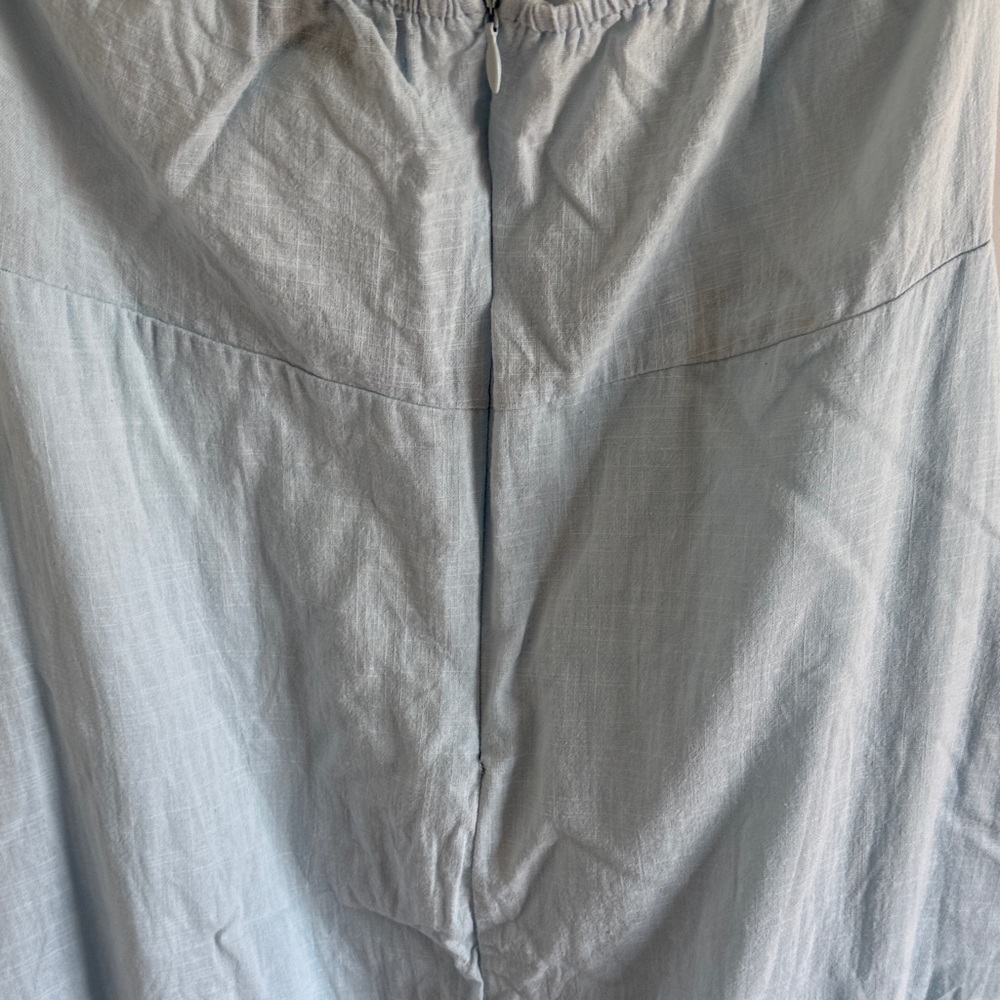 Petal & Pup Size Medium 100% Cotton Light Blue Halter Maxi Dress pockets - Picture 8 of 9
